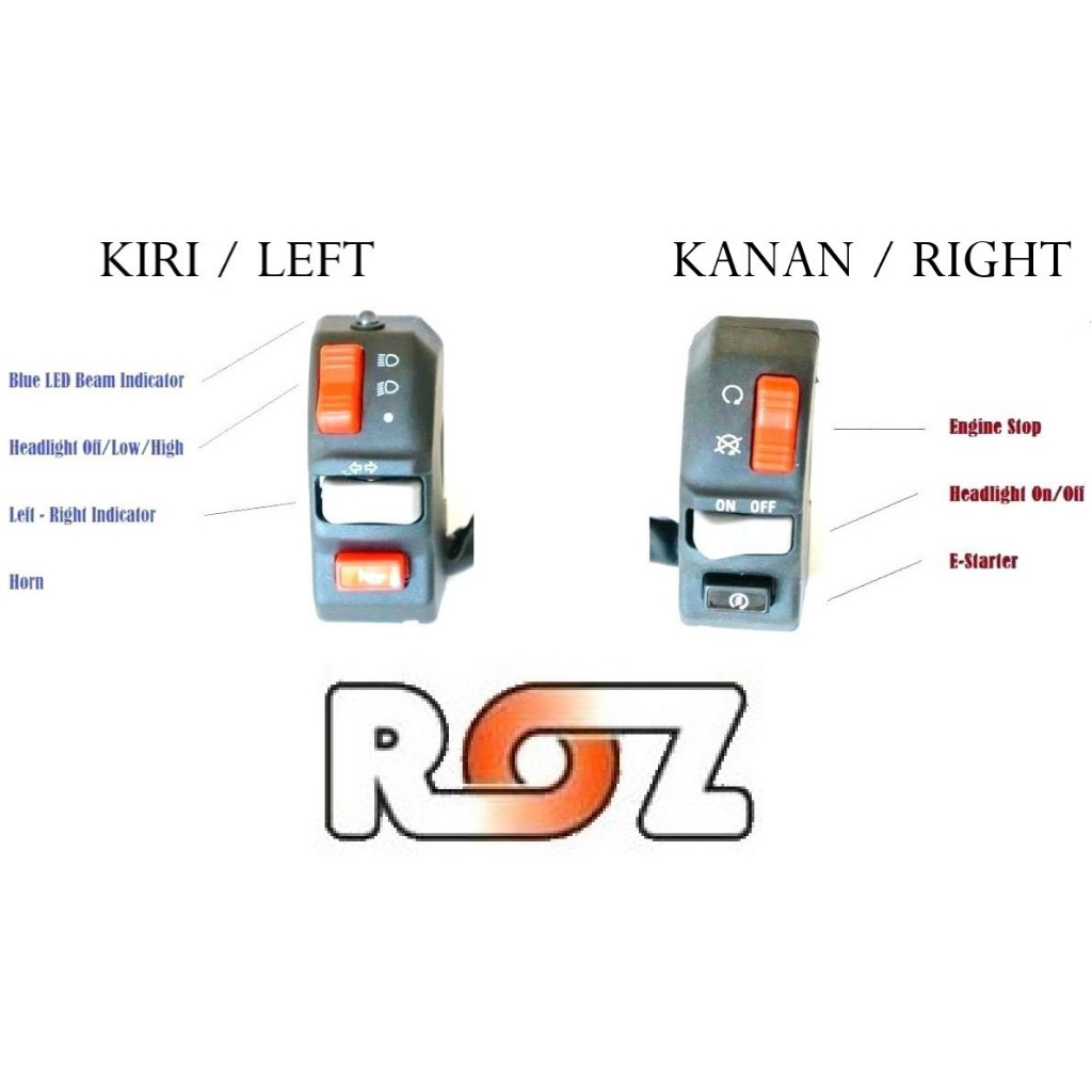Holder Saklar Kiri & Kanan ORIGINAL ROZ Universal Trail KLX CRF KTM KX YZ WR Dtracker Custom