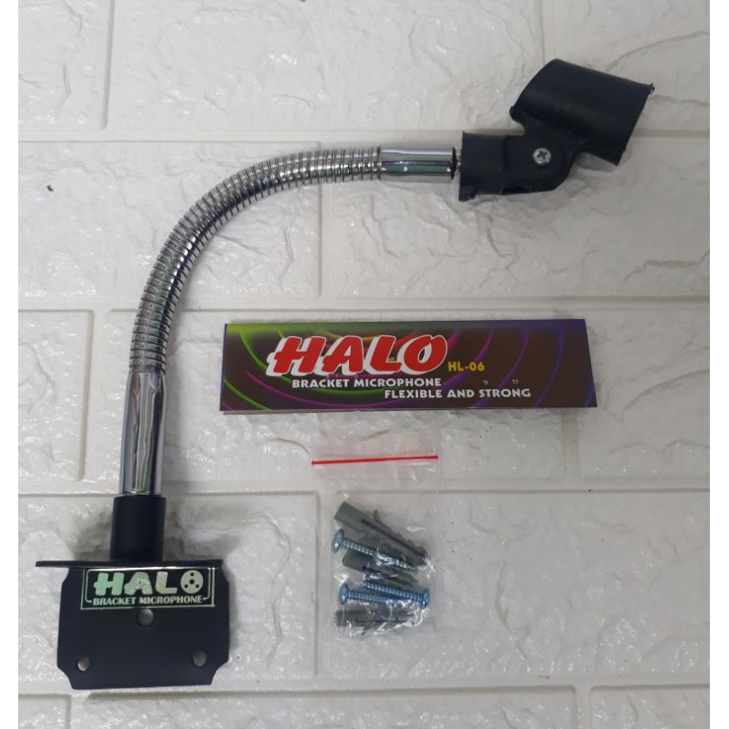 Stand Mic Adzan /Stand Mic Halo Fleksibel panjang 40 cm /Stand Mic tempel dinding sudah ada holder m