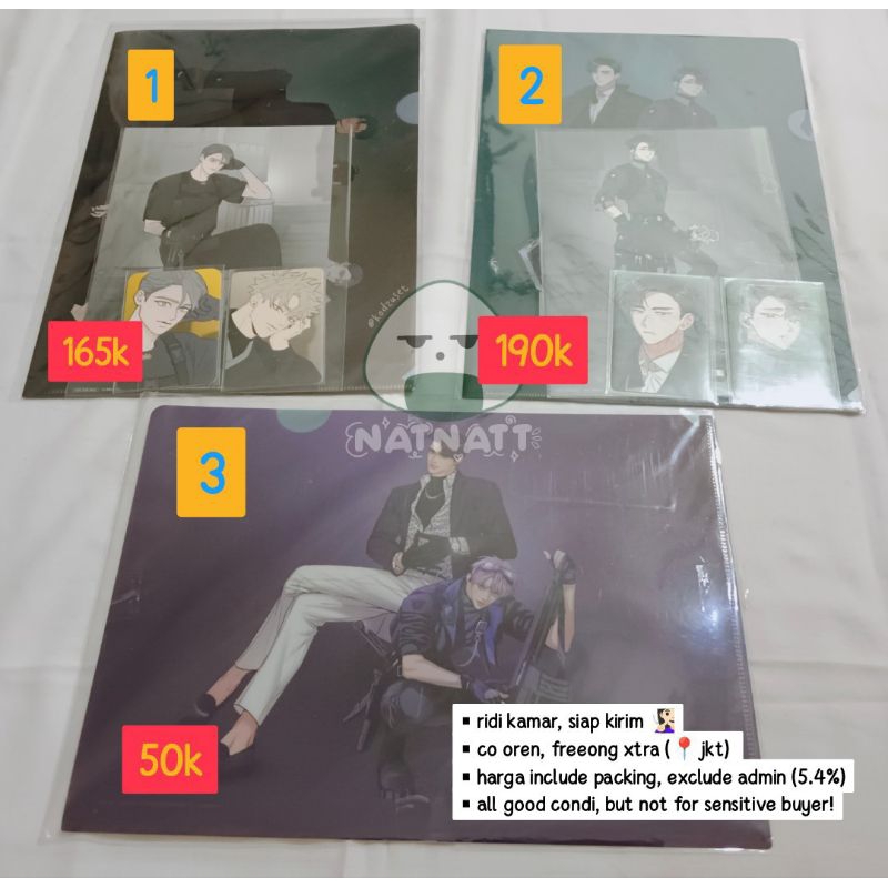 [BACA DESKRIPSI] OFFICIAL MERCH LEZHIN POP UP CLEAR FILE + PC + POSTCARD ; LEZHIN & BOMTOON SEASON G