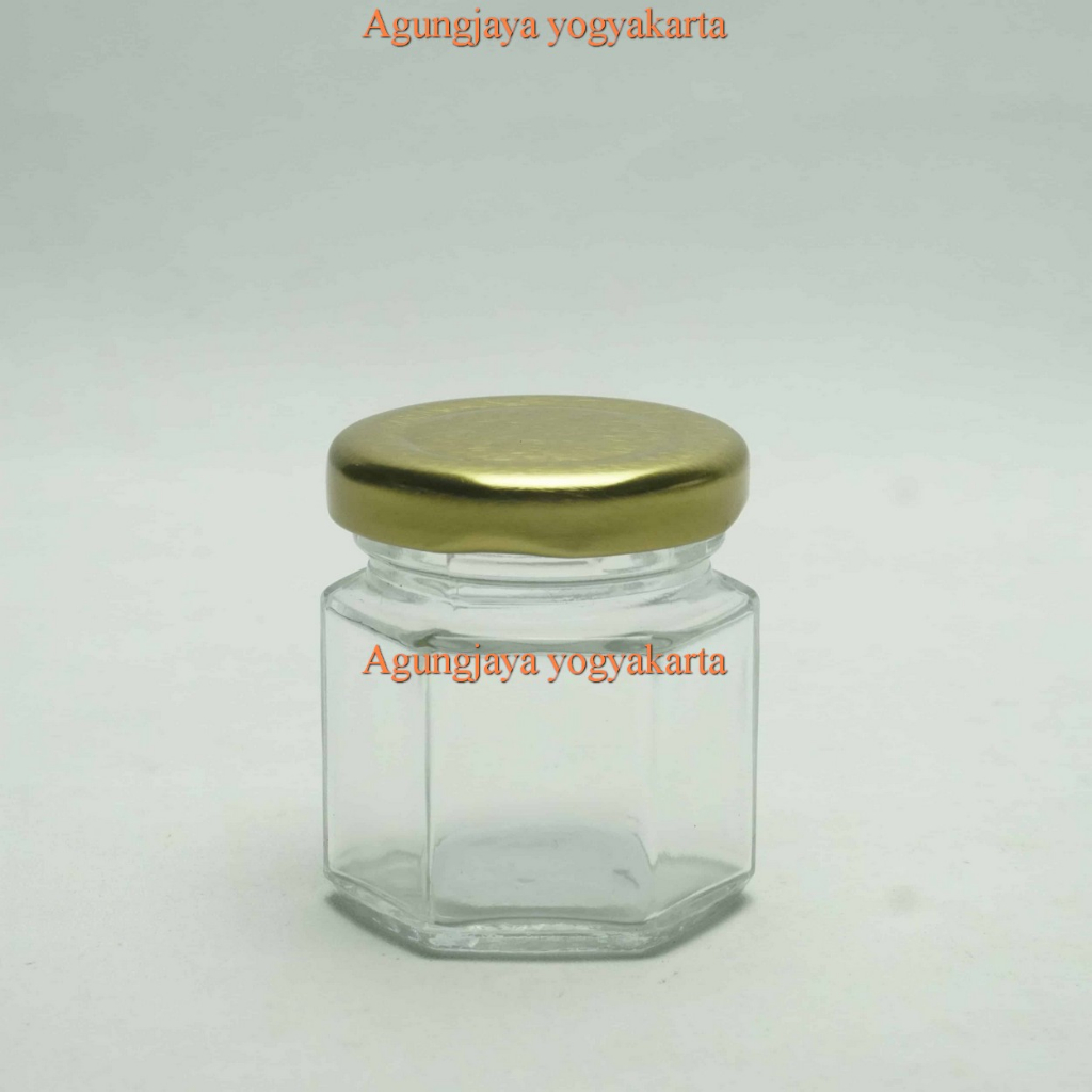 Jar Kaca 45 ml Hexagon/Jar Madu/Jar Kaca Slai/Toples Kaca /Toples Madu