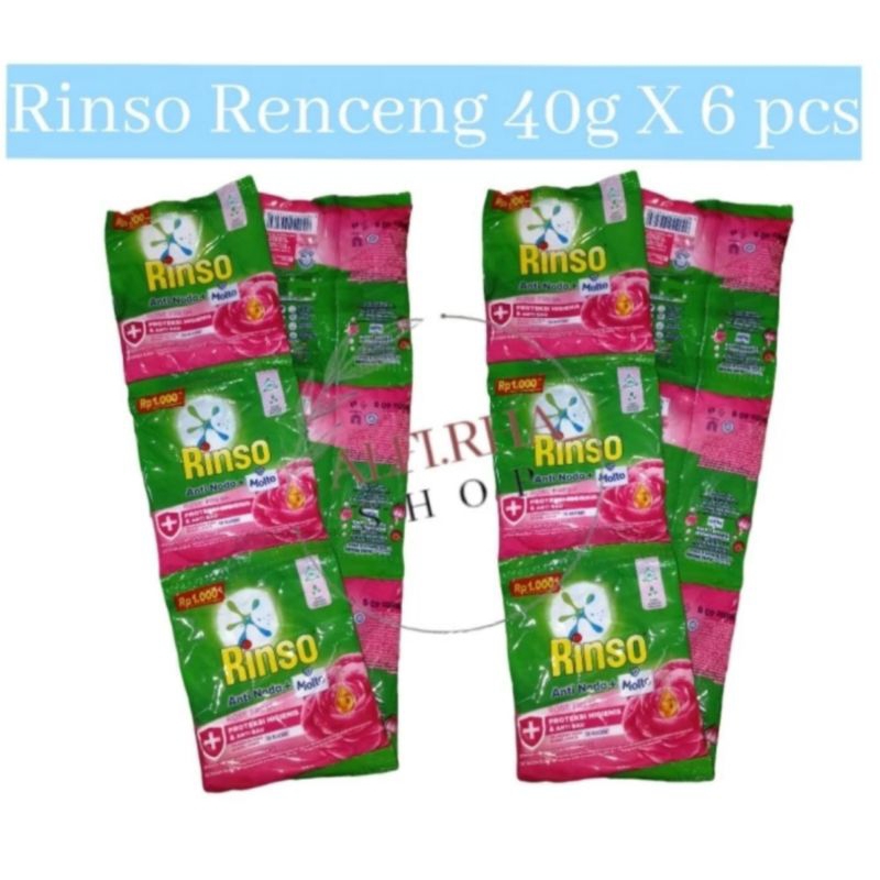 Rinso Renceng Bubuk 6pcs Rinso Seribu Rinso 40gram