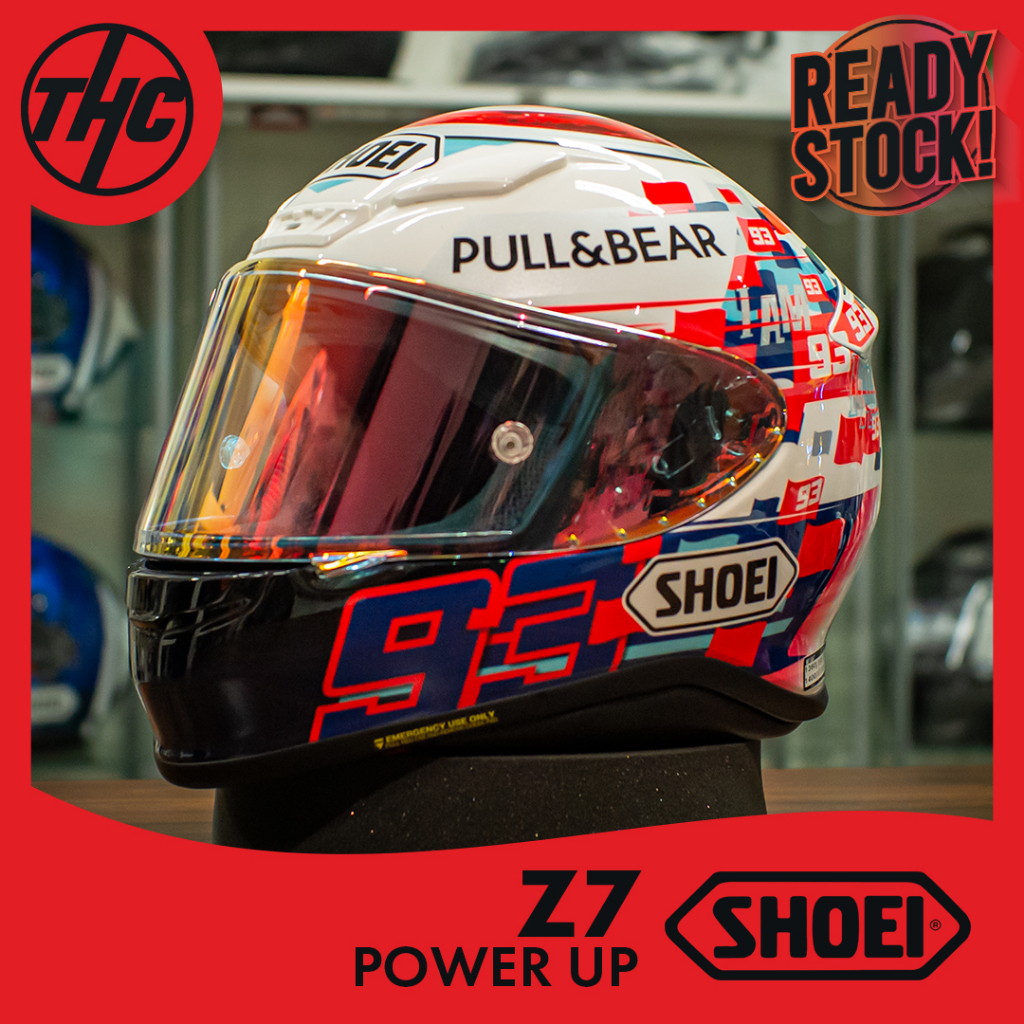 SHOEI Z7 MARQUEZ POWER UP Z-7 FULL FACE HELM MOTOR