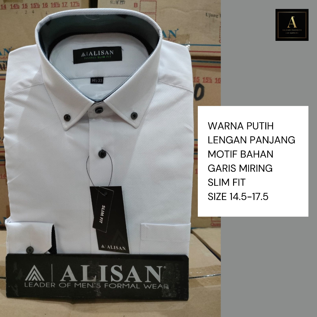 Alisan Kemeja Pria Lengan Panjang Motif Garis SLIM FIT