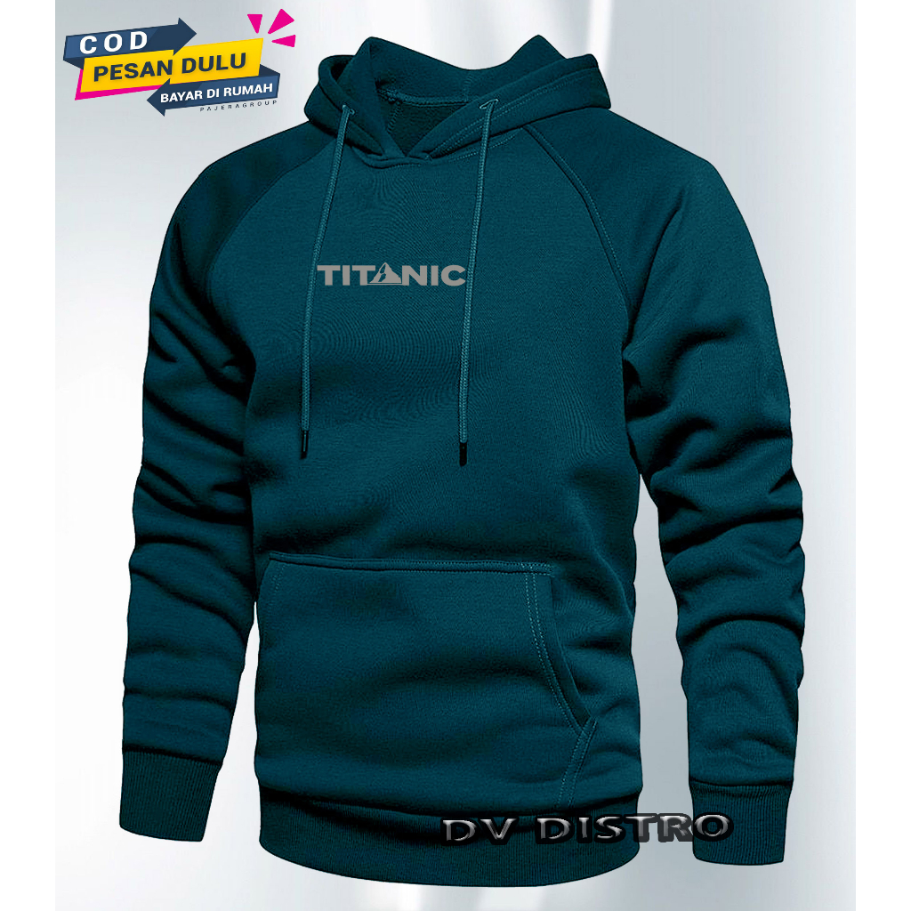(COD) Sweater Hoodie Distro Titanic Text Silver / Pakaian Pria Dan Wanita Murah Keren. Baju Hoodie T