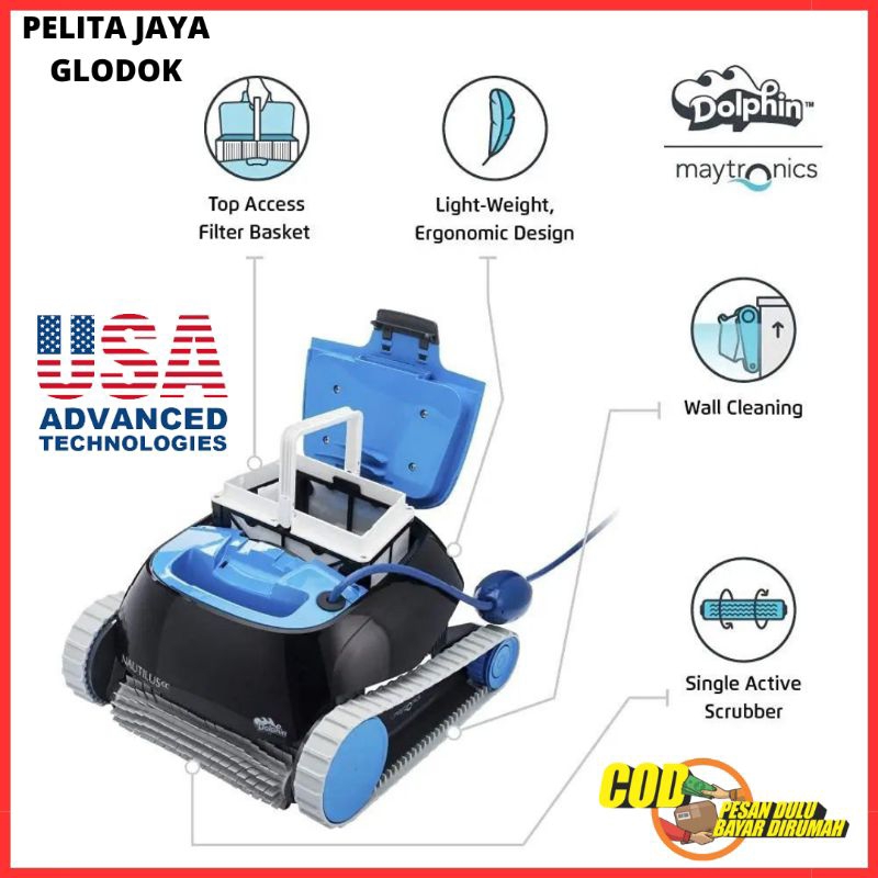 Mesin Vacum Kolam Renang Robot Alat Pembersih Kolam Otomatis Robotic