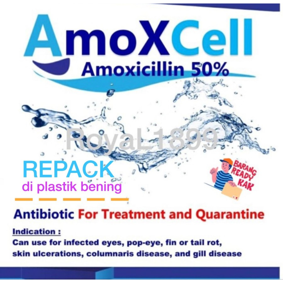REPACK Obat Ikan Amoxcell Antibiotik Karantina koi Cupang louhan koki