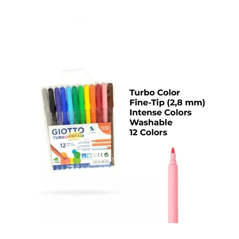 

Spidol Permanen / Giotto Turbo Color Set 12 Warna - 71100