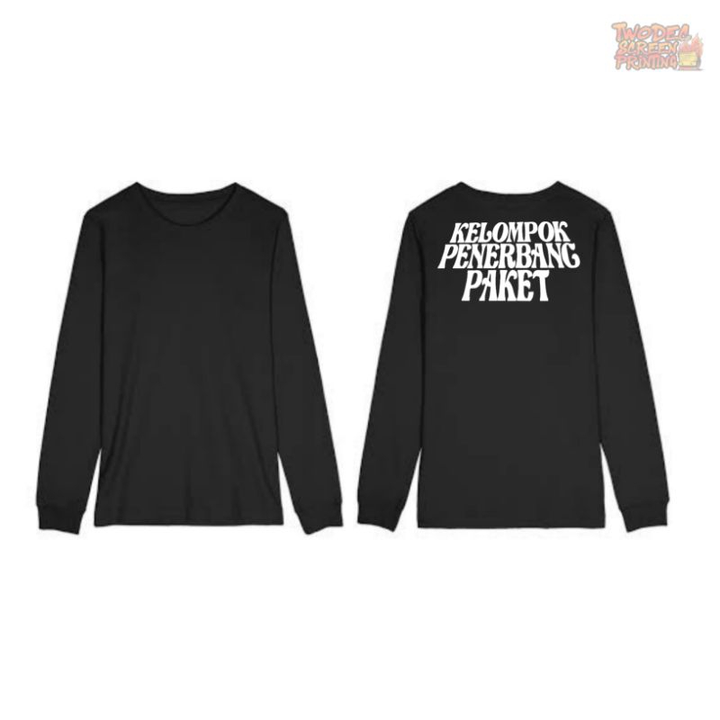 Kaos polos hitam lengan panjang kaos hitam baju pria hitam baju kurir shopee