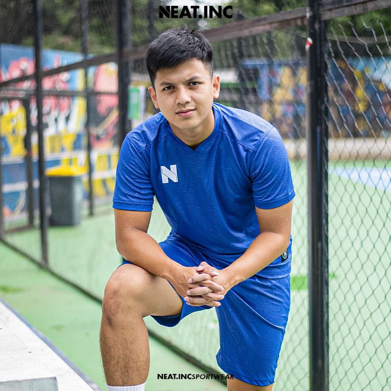 NEAT.INC Baju Jersey Olahraga Sepakbola Volley Futsal Running Unisex Simple Embos Polos |BIRU BENHUR