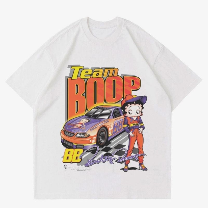 TSHIRT BETTY BOOP NASCAR VINTAGE UNISEX | BAJU KAOS BETTY BOOP NASCAR VINTAGE UNISEX