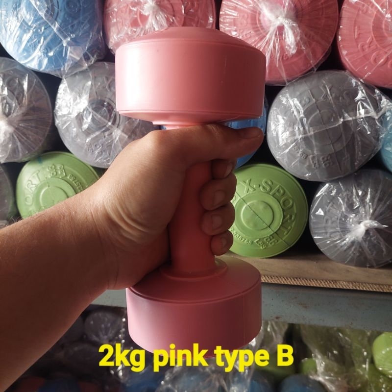 Dumble / Dumbble /Barbel Plastik 2kg Xsport/SPARTAN PINK Termurah Kualitas Gym Fitness Alat Olahraga