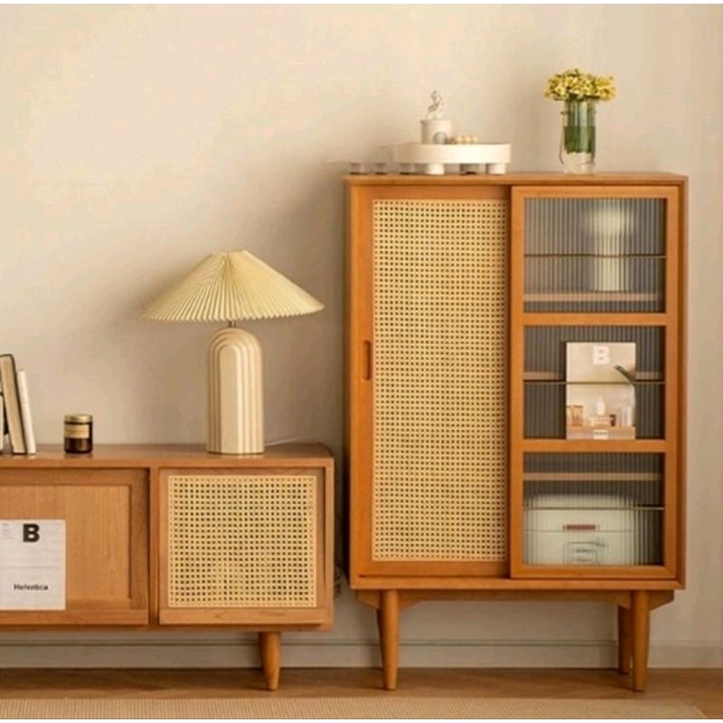 MALIK STORAGE CABINET ROTAN BUFET ROTAN KECIL BUFET KAYU JATI SUPER Benqulinojati
