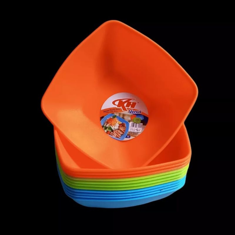 Mangkuk Plastik KH Venus XL Mangkok Persegi Tebal Food Grade