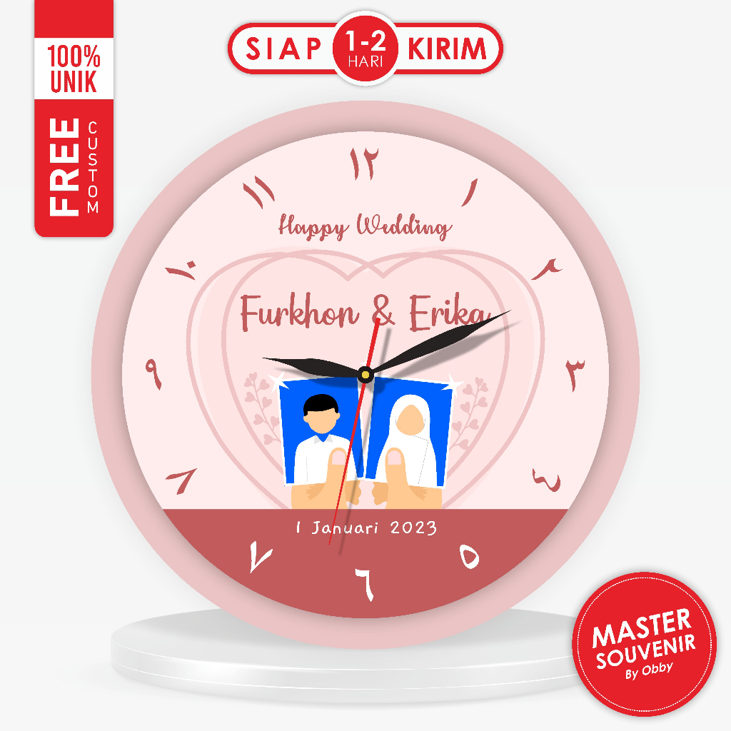 JAM MEJA CUSTOM | SOUVENIR PERNIKAHAN MUSLIM
