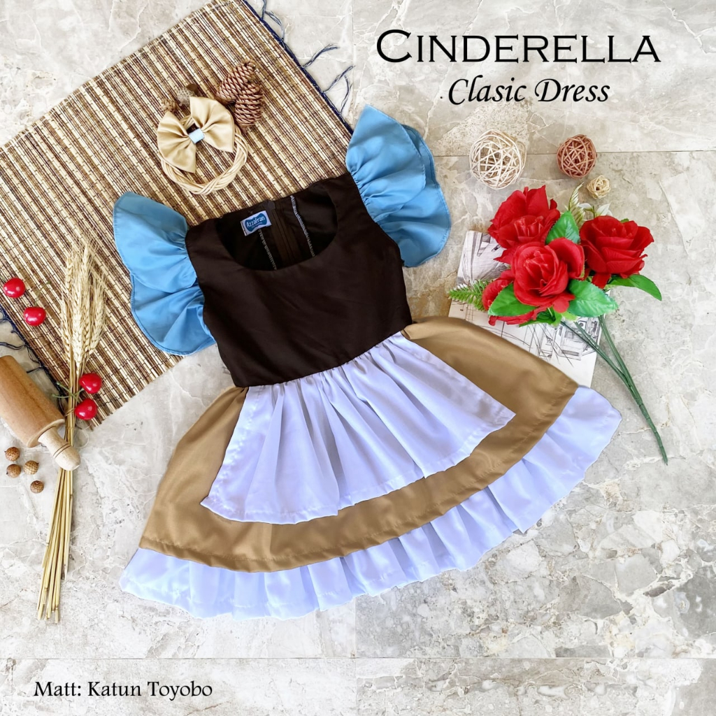 Baju anak baju dress cinderella classic dress baju anak dan dewasa