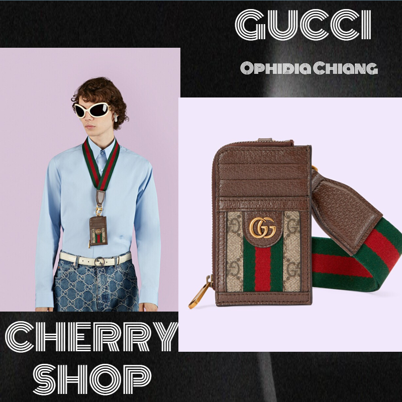 Tas sabuk seri Gucci Gucci Ophidia dan tempat kartu GG/tas kartu pria/dompet koin wanita