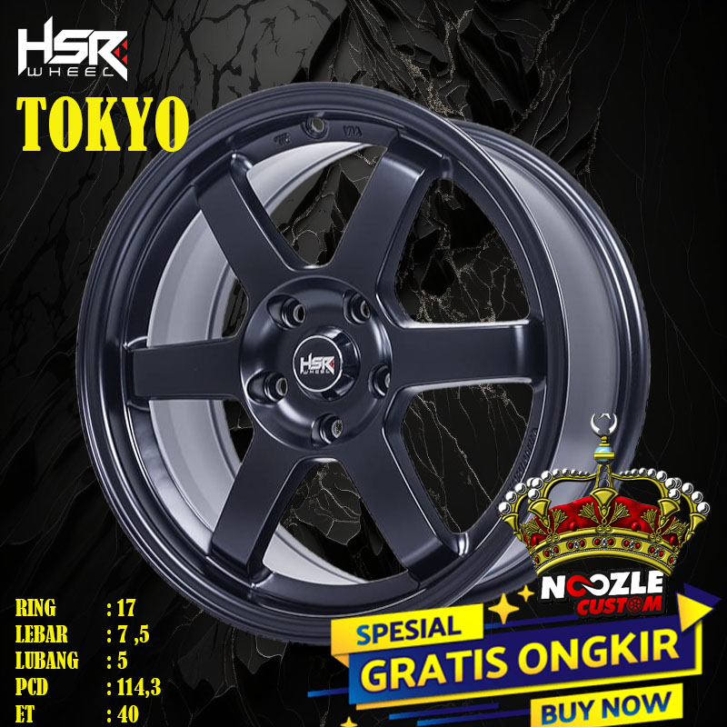VELG MOBIL R17 PALANG 6 LUBANG 5 PCD 114 TYPE HSR TOKYO RING 17