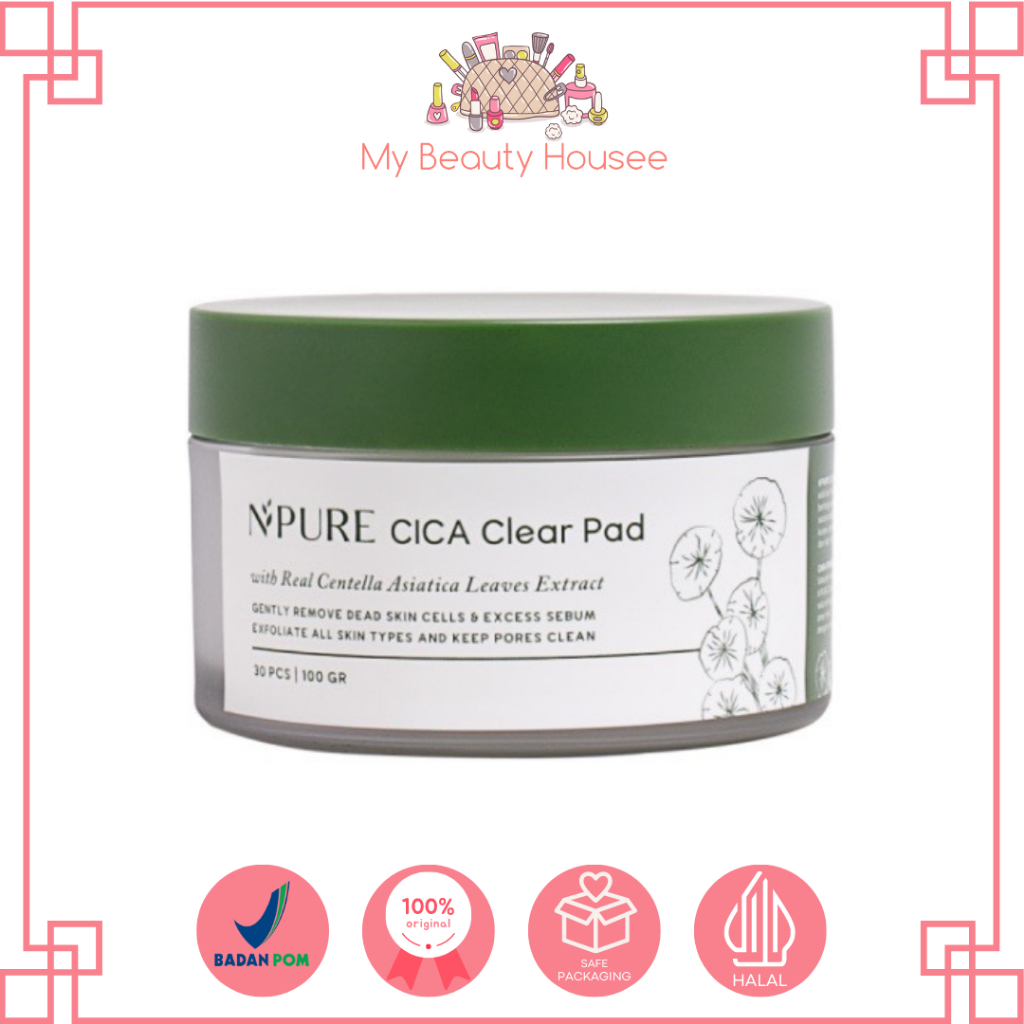 NPURE CICA CLEAR PADS 30+10 PADS - EXFOLIATING PAD - KAPAS PEMBERSIH EKSFOLIASI
