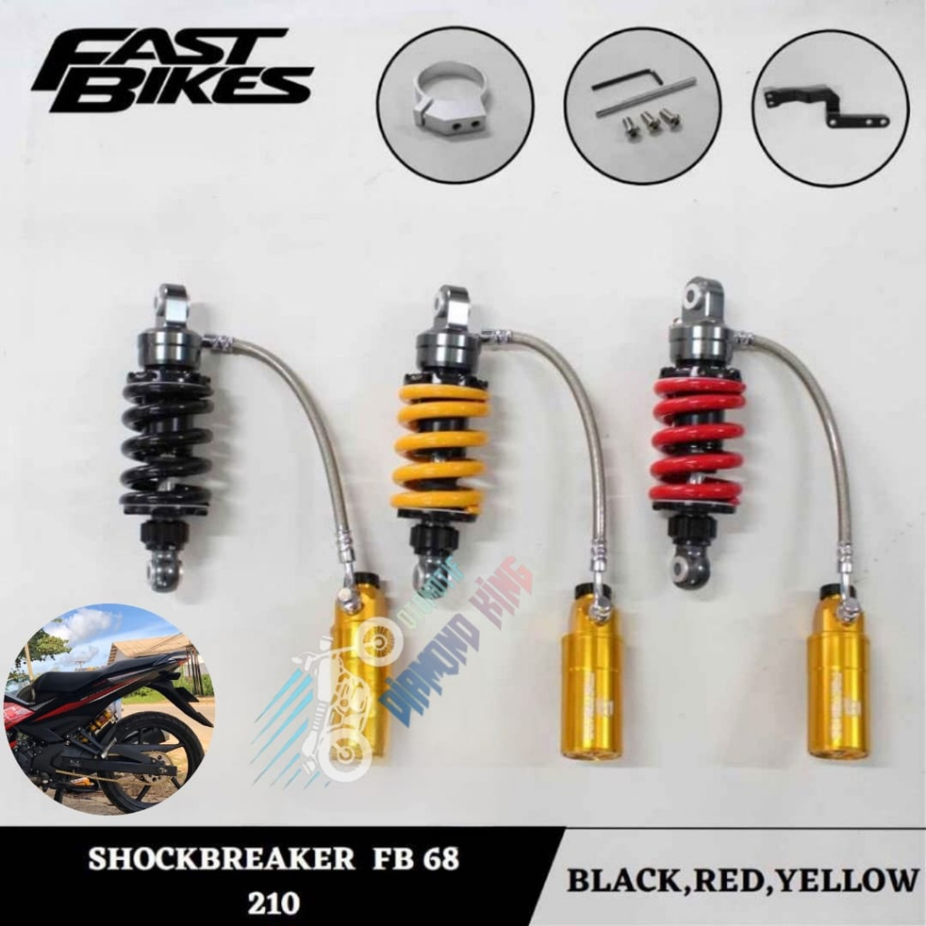 Monoshock Mx FastBikes Double Klik Aktif 68 -210mm Jupiter MX new, Old, MX King Tabung pisah Fleksib