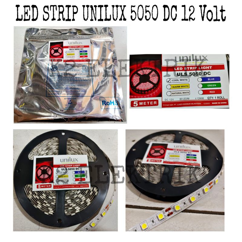 UNILUX LED STRIP ULS 5050 DC 12 Volt Warna Putih dan Warm White