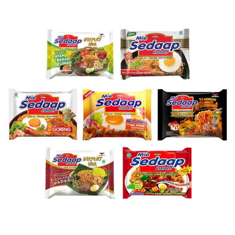 

Mie Sedaap Goreng / Kuah All Varian Semua rasa ready SINGAPORE SPICY LAKSA SALERO PADANG