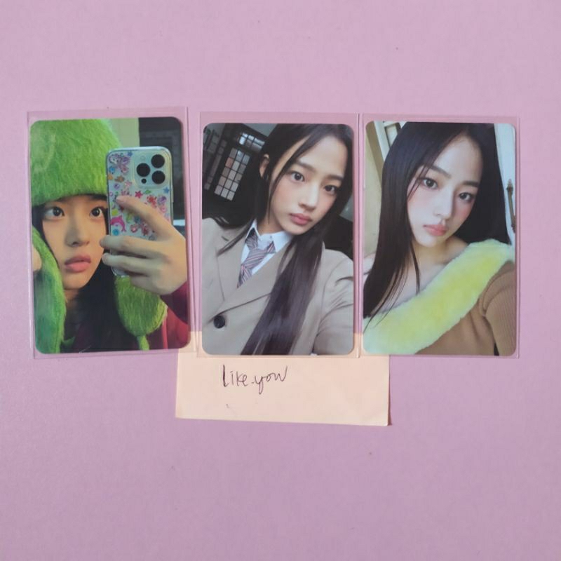 [Pc Hanni Minji newjeans] photocard official omg ditto 1st ep weverse ver iphone seragam | bisa disk