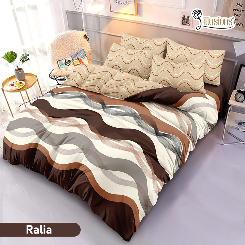 Bedcover illusions/bedcover set/bed cover mewah/bed cover aestetic/bed cover unik