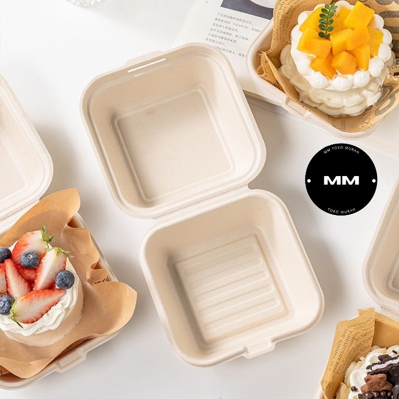 10pcs korean bento box 6inch burger box kotak bento cake dessert kue