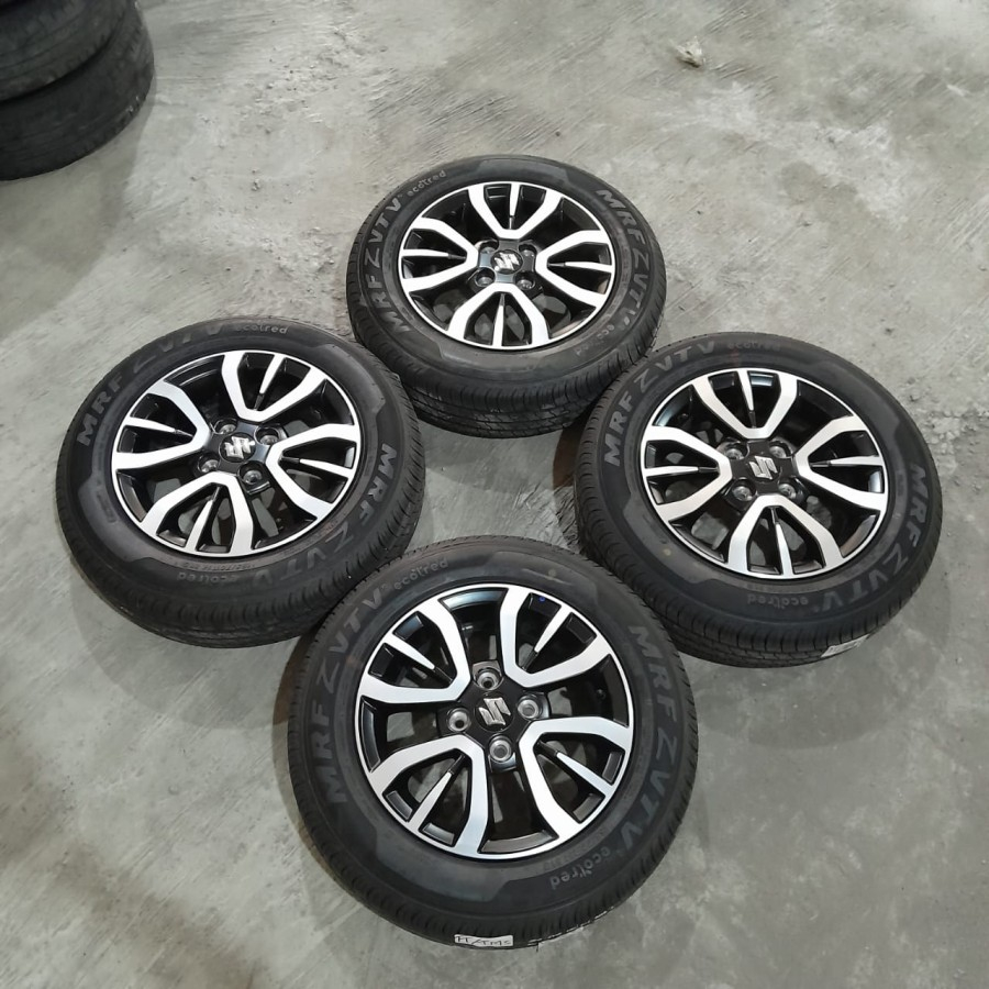 Velg Mobil Bekas Ring 14 Lubang 4 STD S-PRESSO R14X5 4X100 BAN MRF 165 70 R14