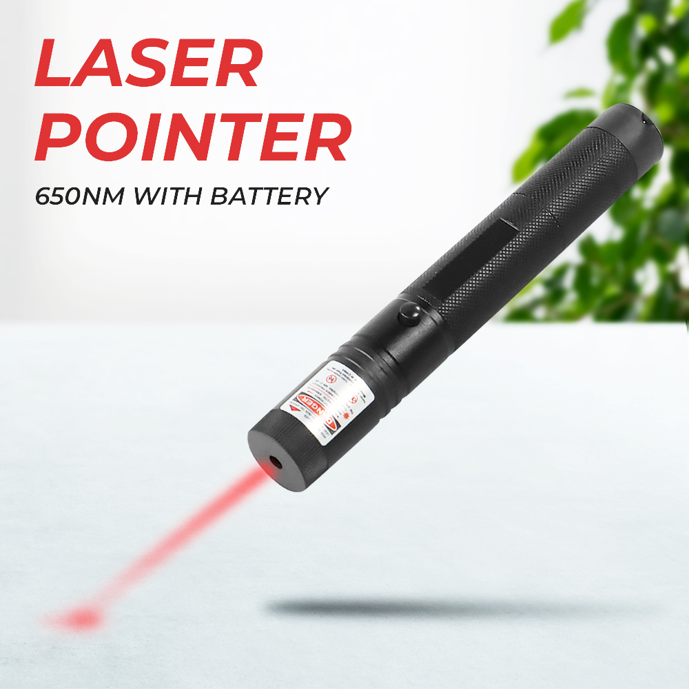 RED LASER POINTER Red Beam 1 MW 650NM +Baterai TaffLED N37 / Laser Merah/ Laser Tembak Jarak Jauh/ L