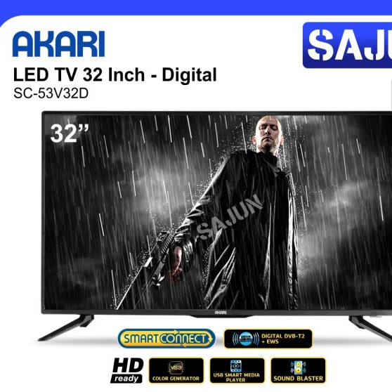 AKARI SC-53V32D Smart TV 32 Inch TV LED Smart Connect- Garansi 5 Tahun