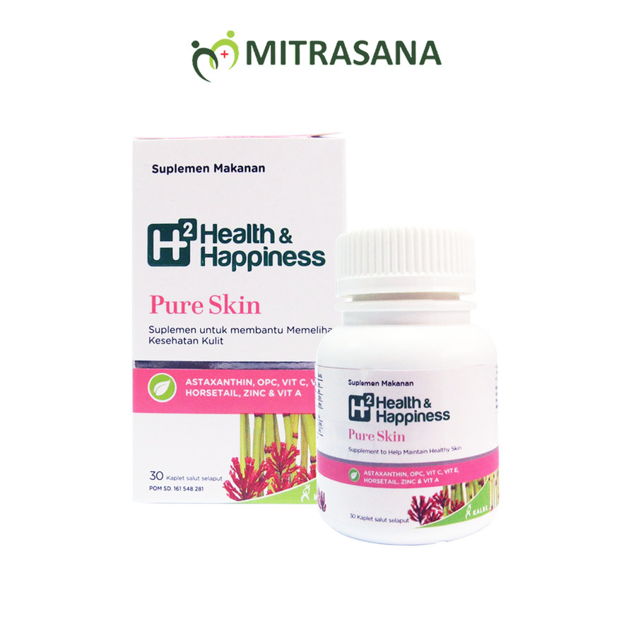 H2 Pure Skin 30 Kaplet - Menjaga Elastisitas Kulit dan Bebas Jerawat