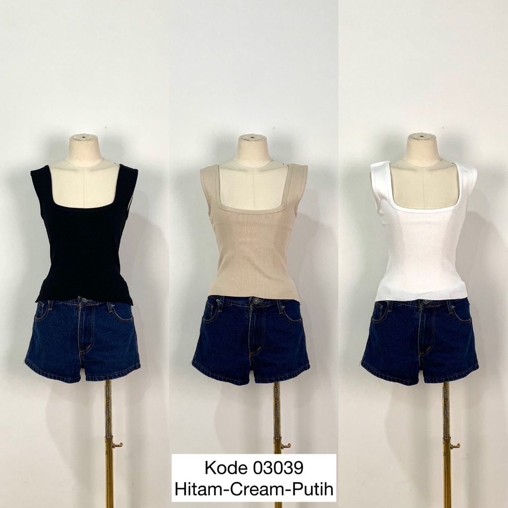 03039 TANGTOP CROP KNIT POLOS COZY SIZE BESAR TANGTOP BASIC KNIT TEBAL SIZE BESAR PREMIUM TANGTOP KN