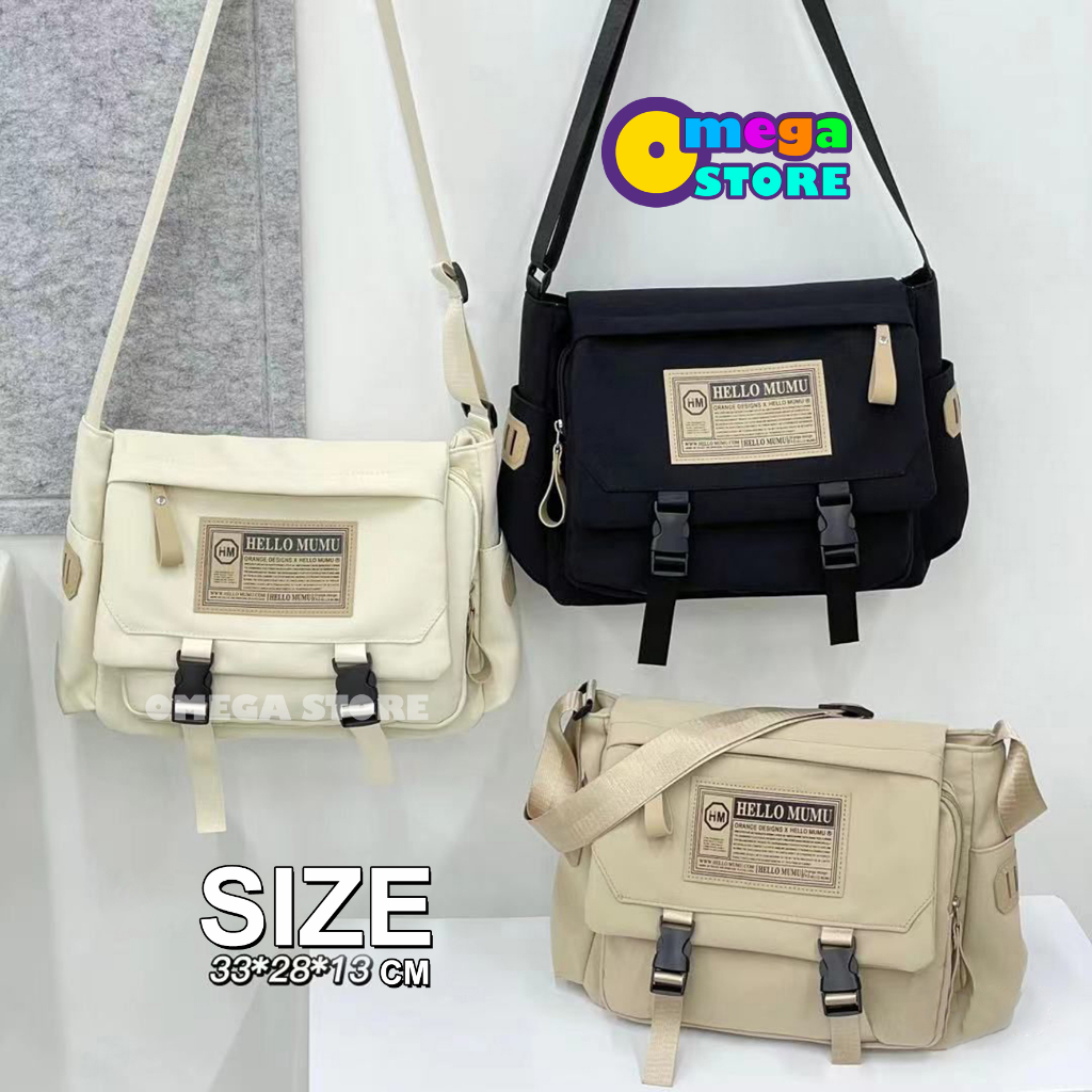 [O&amp;S] Tote Bag Simple Anak Remaja Tas Slempang Resleting-OS325