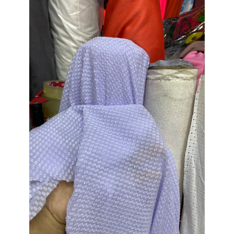 kain rubia sifon ungu muda