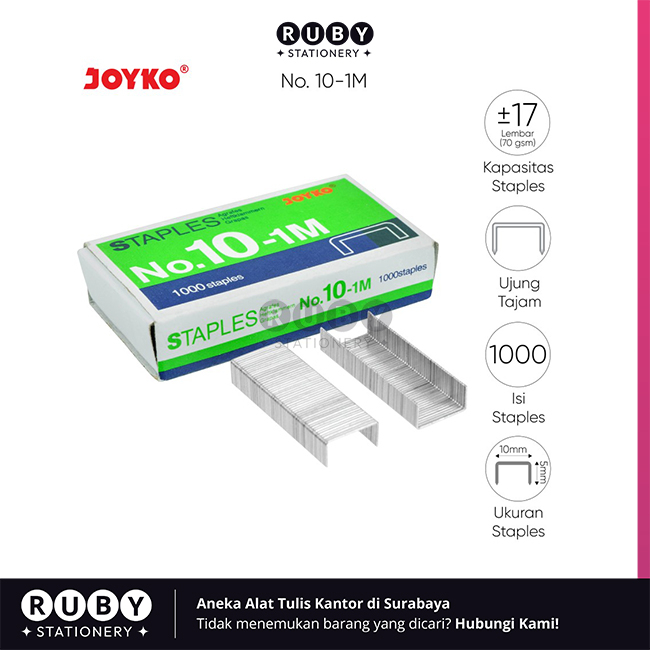 

RUBY STATIONERY Isi Staples No. 10 - 1M Joyko - Refill Stapler