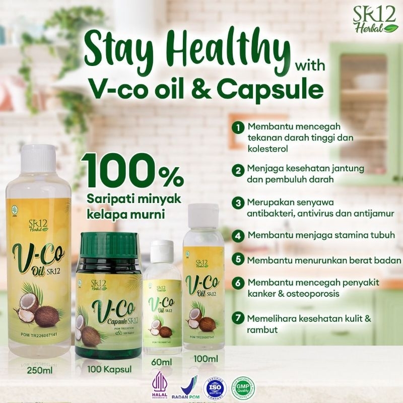 

V-CO VIRGIN COCONUT OIL SR12 / MINYAK KELAPA MURNI / VICO BPOM