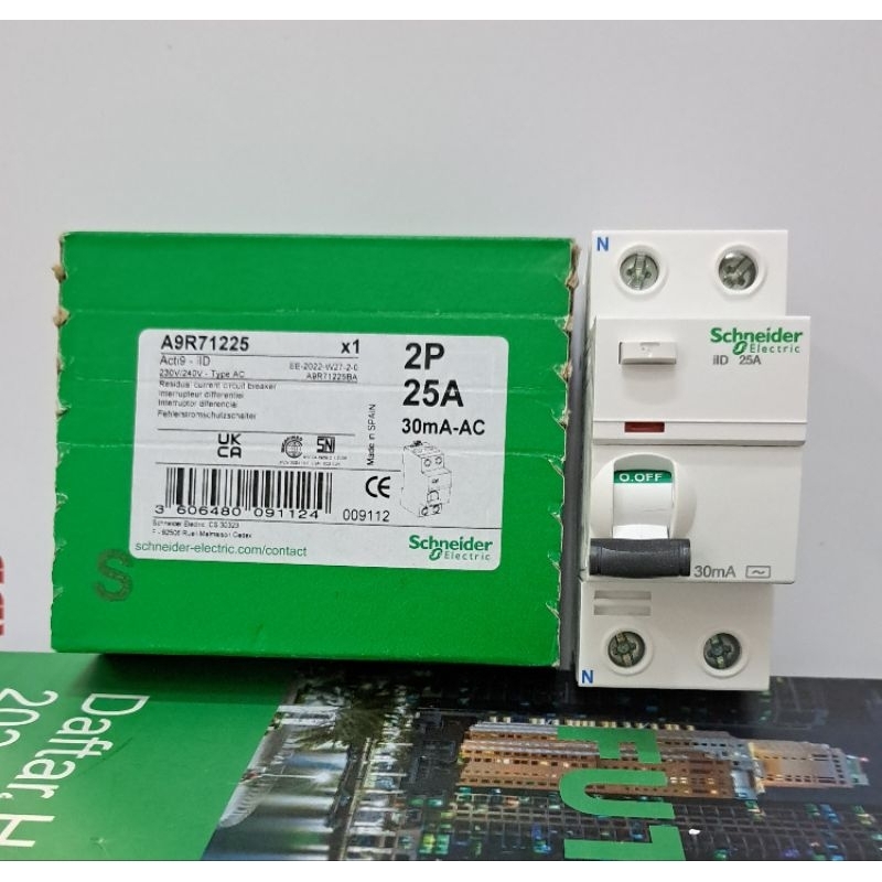 elcb 2pole 25a 40a 63a 30mA schneider