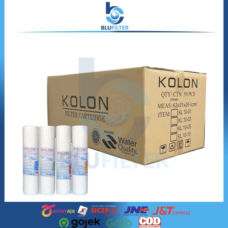 1 DUS SEDIMEN PP FILTER AIR CARTRIDGE SPUN KOLON 10 INCH 01 03 05 010 MICRON