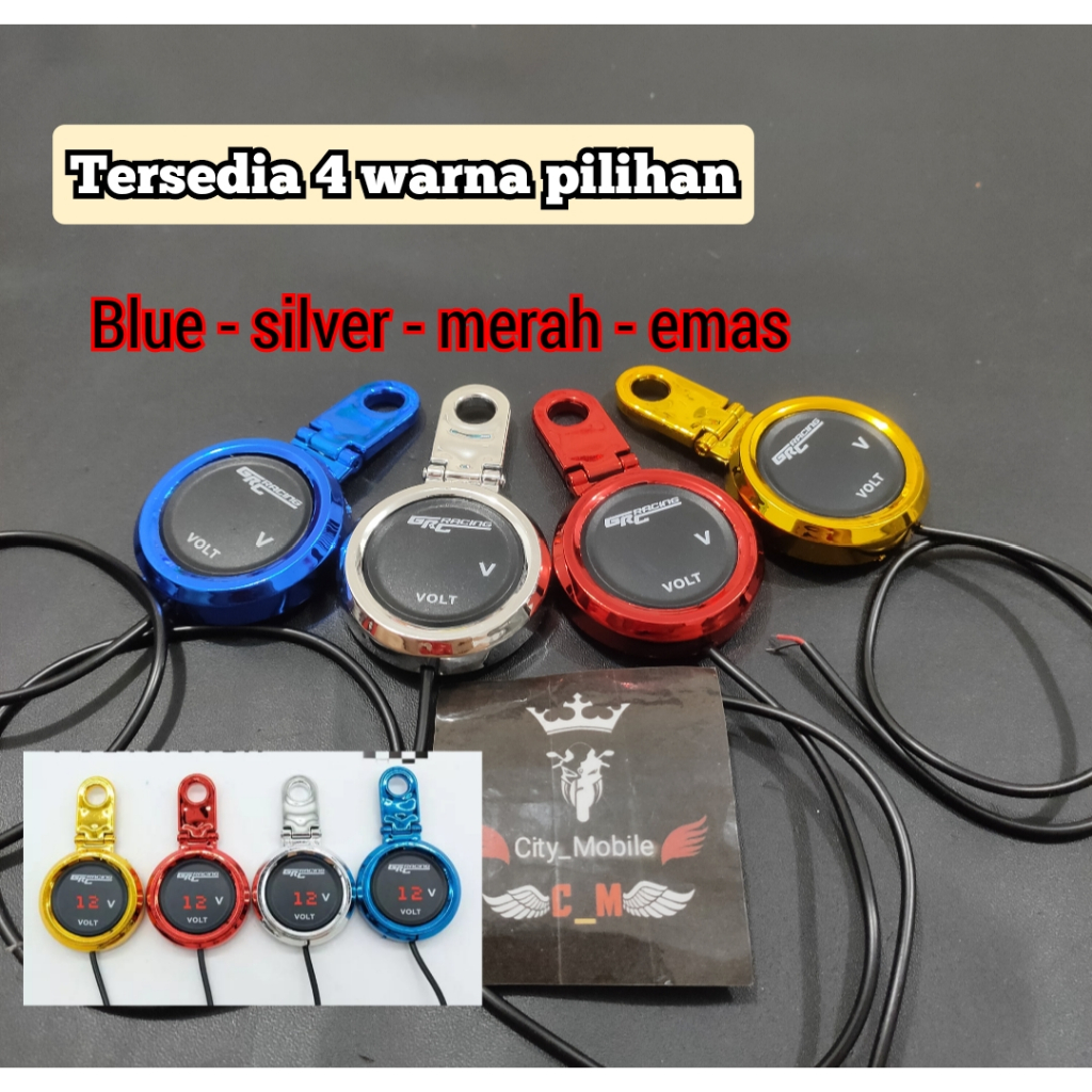 Voltmeter Aki Digital BULAT Led Plus Breket Dudukan Spion Volt Meter Universal Nmax Aerox Scoopy