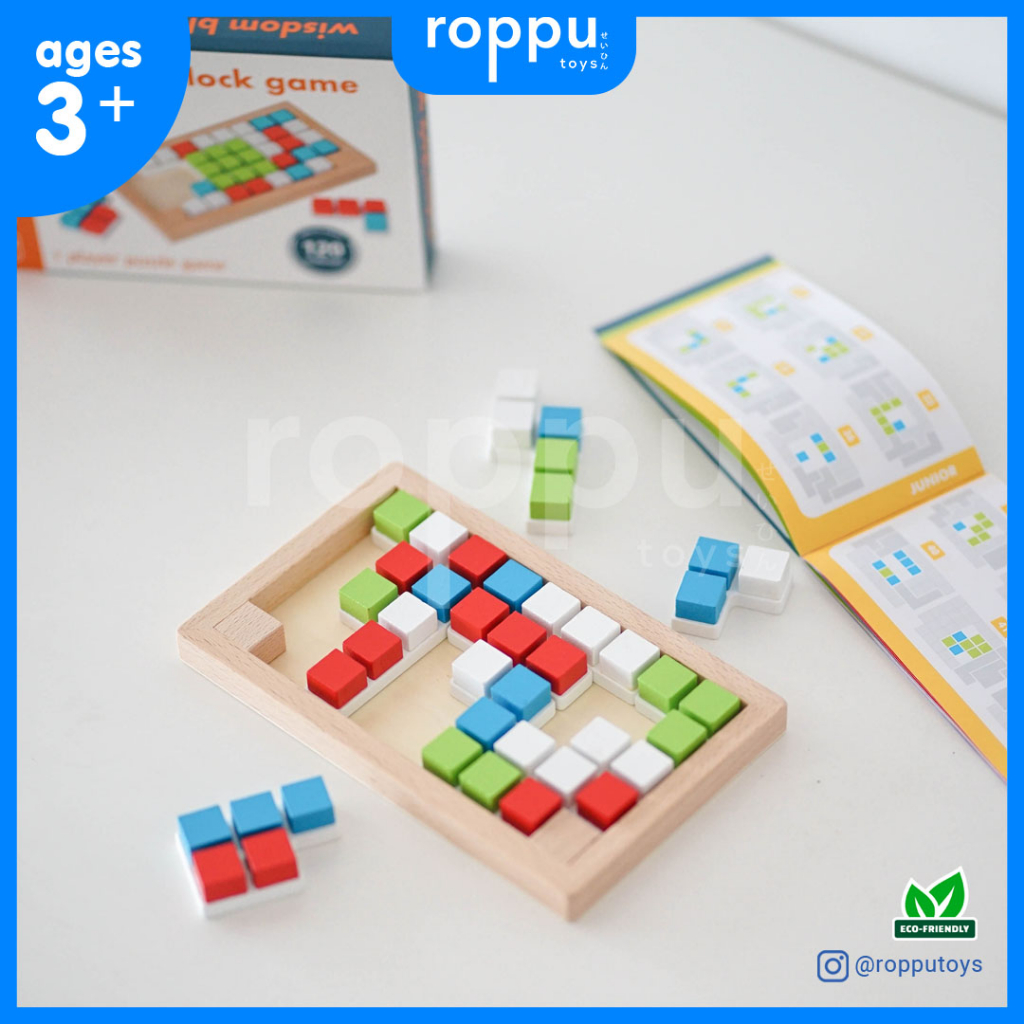Roppu Wooden IQ Block Game / Mainan IQ Kayu Anak/ Mainan Edukasi/ Mainan Kayu