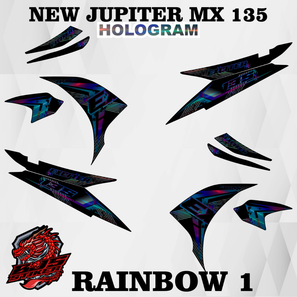 Striping new jupiter mx - Stiker Decal HOLOGRAM / MIRROR CHROME YAMAHA NEW JUPITER MX NJMX RAINBOW1