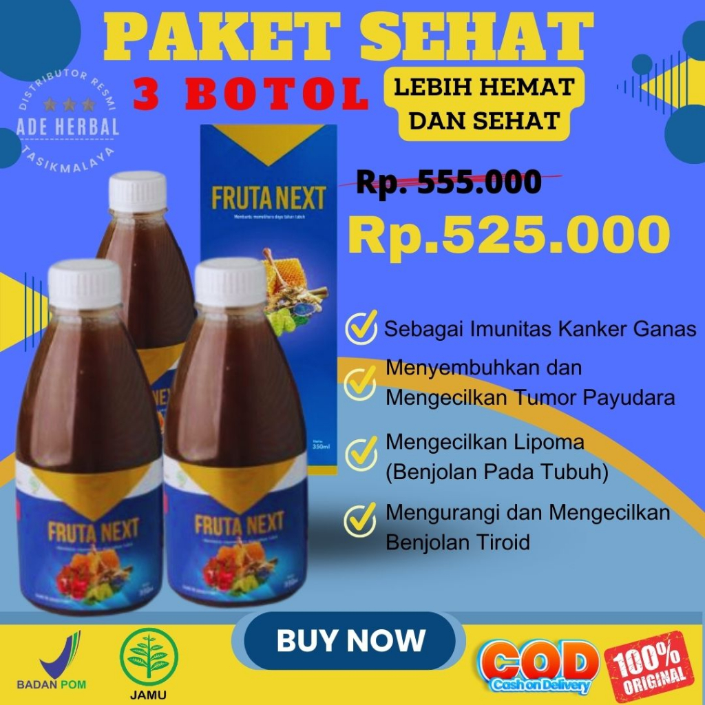 FRUTANEXT Paket 3 Botol  Original Vitamin dan Multivitamin Herbal Tingkatkan Daya Tahan Tubuh