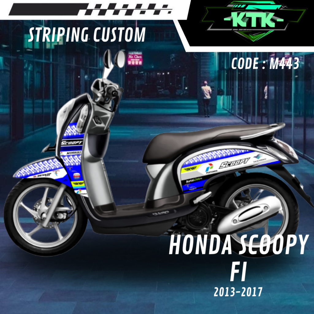 Lis Stiker Striping  Motor Honda Scoopy FI M443 List Sticker Aksesoris Variasi Modifikasi Semi Full 
