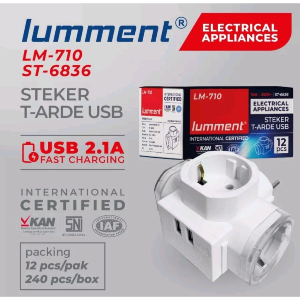 Steker  T Arde USB Lumment/Steker T Arde colokan serbaguna