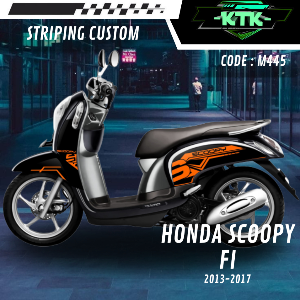 Lis Stiker Striping  Motor Honda Scoopy FI M445 List Sticker Aksesoris Variasi Modifikasi Semi Full 