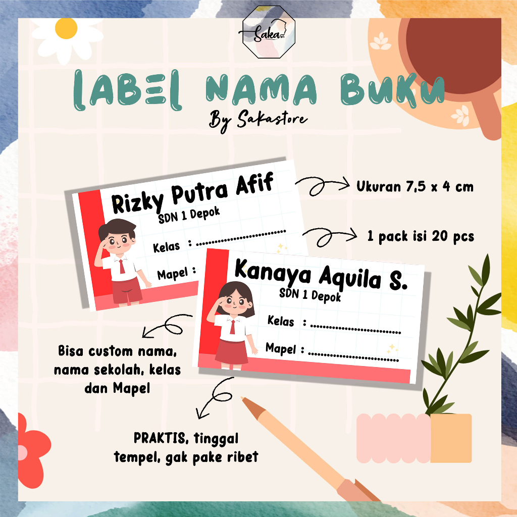 

[20PCS-PART 3] LABEL NAMA MATA PELAJARAN / LABEL NAMA BUKU TULIS / LABEL NAMA BUKU SEKOLAH