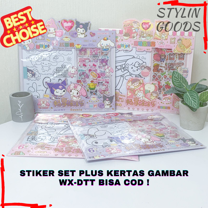 

TERBARU PAKET STIKER DENGAN KERTAS GAMBAR WX-DTT / 1 SET ISI STIKER DAN KERTAS MEWARNAI HARGA TERMURAH BISA COD