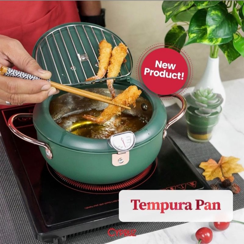 Cypruz Tempura Frying Pot Panci 20cm PI-0990 + Thermometer 2.2 Liter
