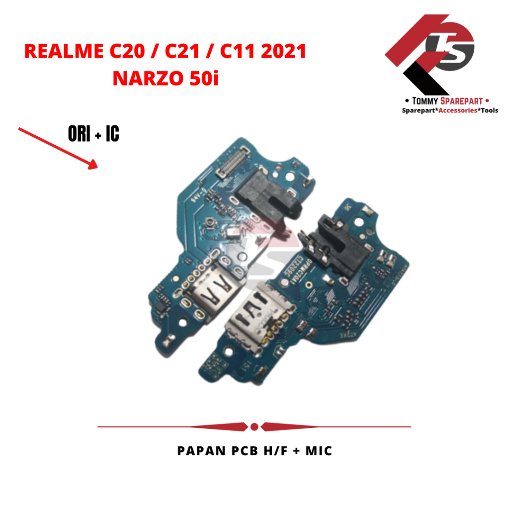 PAPAN PCB CHARGER REALME C20 / C21 / C11 2021 NARZO 50i + MIC + HEADSET KUALITAS ORIGINAL CT